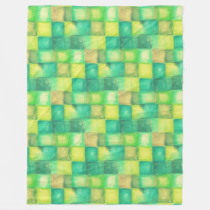 Cobertor De Velo Quadrados de Aquarela Verde-Padrão + suas ideias