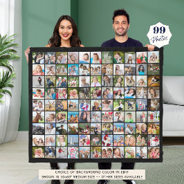 Cobertor De Velo Quadrados de Colagem de Foto Simples 99 Preto