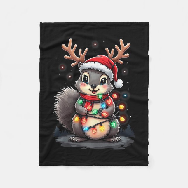 Cobertor De Velo Quadrícula Natal 2024 Com Luzes &amp; Feriado (Frente)