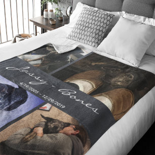 Cobertor De Velo Quadro de Colagem de Fotos do Pet Memorial Moderno