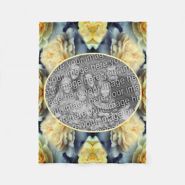 Cobertor De Velo Quadro de Colírio de Rosa Amarelo Adicionar Sua Pr (Frente)