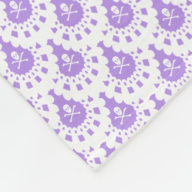 Cobertor De Velo QUALQUER COR! Crânio e Crossbones Lace White (Quina)