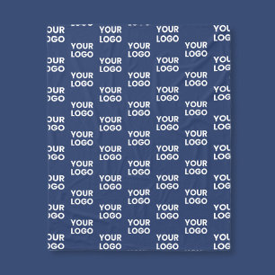 Cobertor De Velo Qualquer imagem ou logotipo de negócios Azul-marin