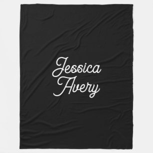 Cobertor De Velo Qualquer Nome Elegante Vintage White Script em P