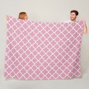 Cobertor De Velo Quatrefol branco rosa