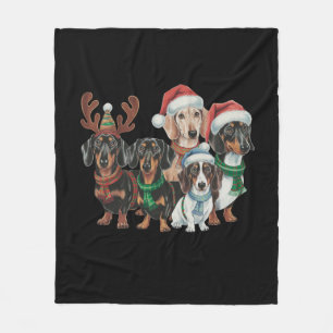 Cobertor De Velo Quatro Cães Dachshund Vestidos Em Aposentado Festi