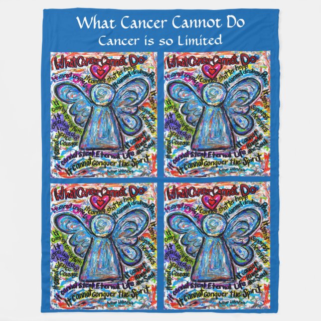 Cobertor De Velo Que Cancer Não Pode Fazer Anjo Chemo Fleece Blanke (Frente)