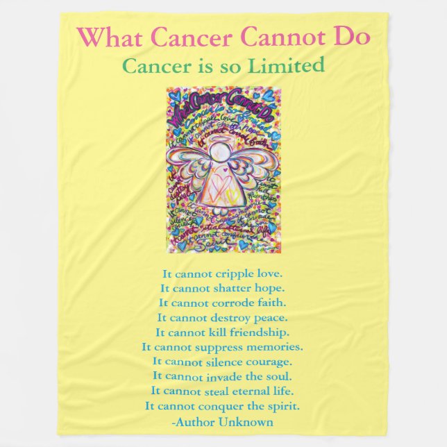 Cobertor De Velo Que Cancer Não Pode Fazer Anjo Chemo Personalizado (Frente)