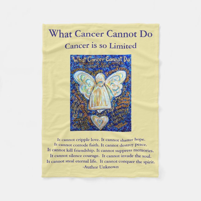 Cobertor De Velo Que Cancer Não Pode Fazer Anjo Chemo Personalizado (Frente)
