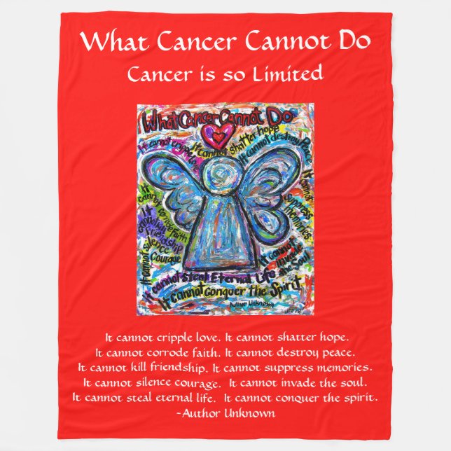 Cobertor De Velo Que Cancer Não Pode Fazer Anjo Chemo Personalizado (Frente)