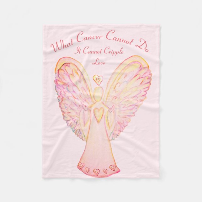 Cobertor De Velo Que Cancer Não Pode Fazer Anjo Chemo Personalizado (Frente)