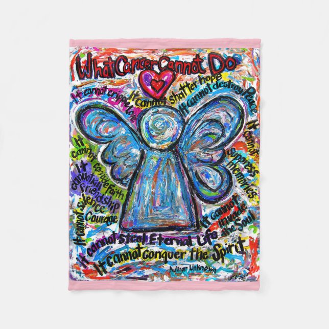 Cobertor De Velo Que Cancer Não Pode Fazer Anjo Chemo Personalizado (Frente)
