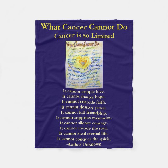 Cobertor De Velo Que Cancer Não Pode Fazer Anjo Chemo Personalizado (Frente)