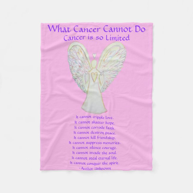 Cobertor De Velo Que Cancer Não Pode Fazer Anjo Chemo Personalizado (Frente)