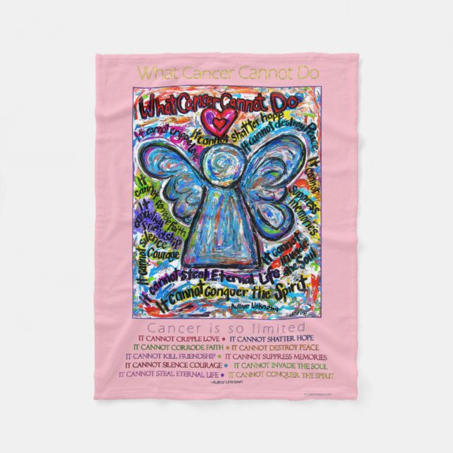 Cobertor De Velo Que Cancer Não Pode Fazer Chemo Angel Fleece Blank (Frente)