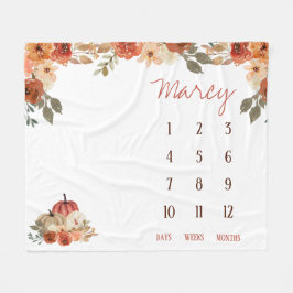 Cobertor De Velo Queda Apaixonada Pumpkin Floral Pumpkin Baby Miles
