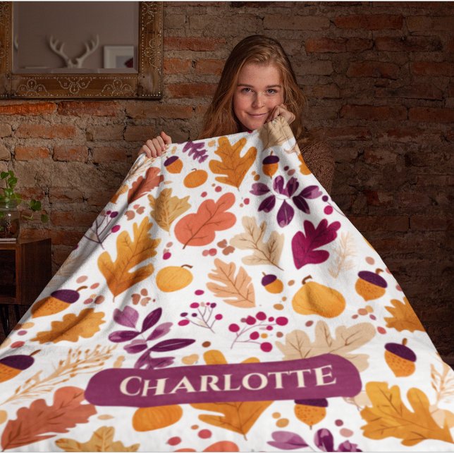 Cobertor De Velo Queda Personalizada - Nome das Folhas e Bolsas do  (Criador carregado)
