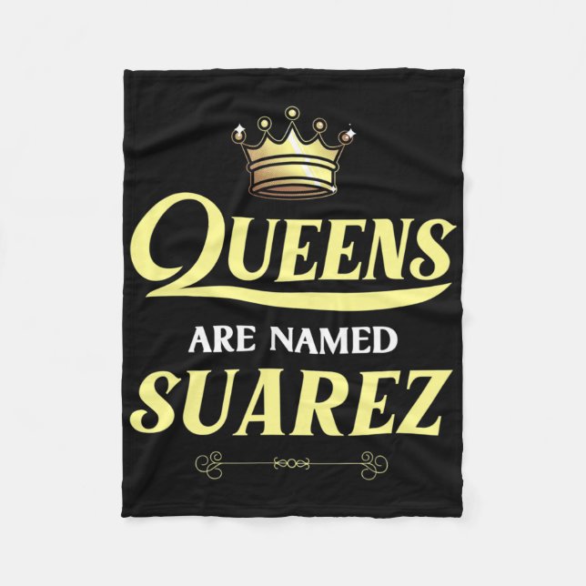 Cobertor De Velo Queens São Chamados De Suarez Gift Surname Funny B (Frente)