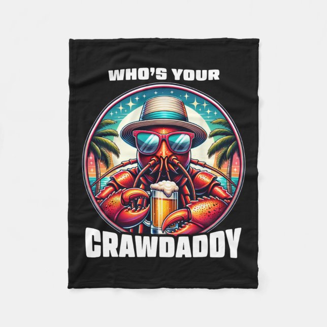 Cobertor De Velo Quem é o seu Crawdaddy Funny Crawfish Boil Mardi G (Frente)