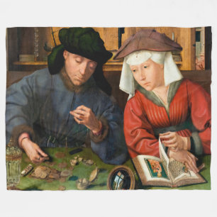 Cobertor De Velo Quentin Matsys - O Moneylender e sua esposa