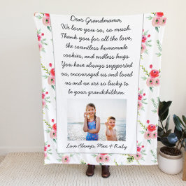 Cobertor De Velo Querida vovó | Fotografia e Carta Personalizada