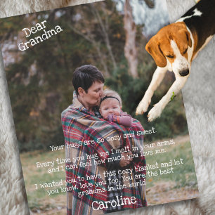 Cobertor De Velo Querida vovó, seus abraços, fofa doce