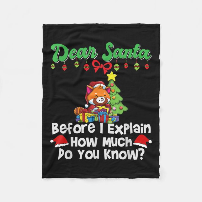 Cobertor De Velo Querido Papai Noel Antes de Eu Explicar Quanto Voc (Frente)