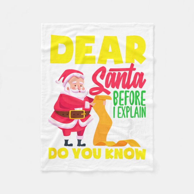 Cobertor De Velo Querido Papai Noel Antes de Explicar Quanto Você S (Frente)