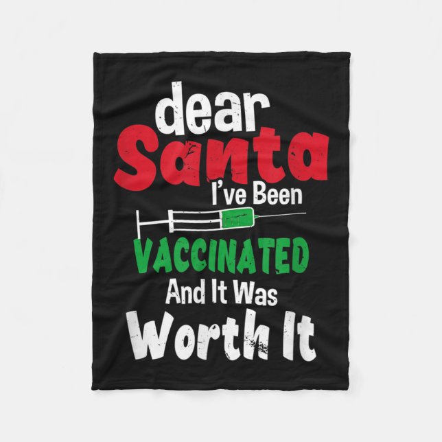 Cobertor De Velo Querido Papai Noel Eu Estou Vacinado E Valeu A Pen (Frente)