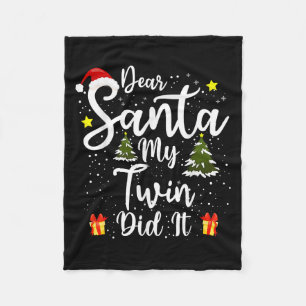 Cobertor De Velo Querido Papai Noel Meu Gêmeo Fez Isso Camisa de Na