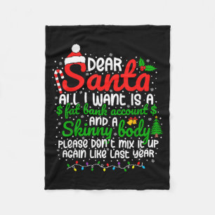 Cobertor De Velo Querido Papai Noel Tudo Que Eu Quero É Uma Conta B