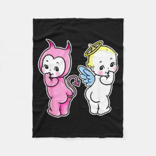 Cobertor De Velo Querubins Anjo Diabo Kewpie Bebê
