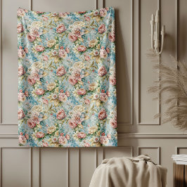 Cobertor De Velo Quic Refinado Rococo Floral Soft Pastel Elegante