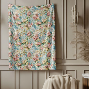 Cobertor De Velo Quic Refinado Rococo Floral Soft Pastel Elegante