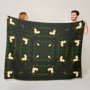 Cobertor De Velo Quilt de Jardim do Unicórnio Victoriano Encantado