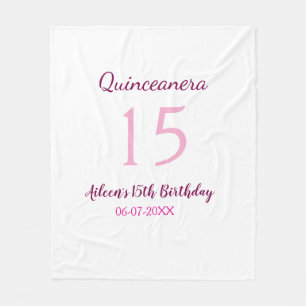 Cobertor De Velo Quinceanera simples 15 de aniversário de fada rosa
