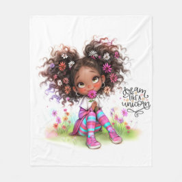 Cobertor De Velo Quirky Girl Sonha Como Um Blanket De Folha De Unic