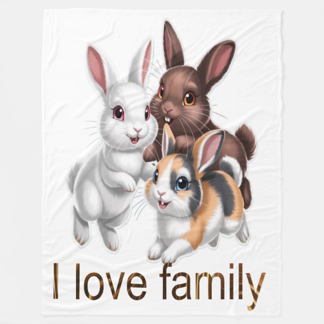 Cobertor De Velo Rabbit family  (Frente)