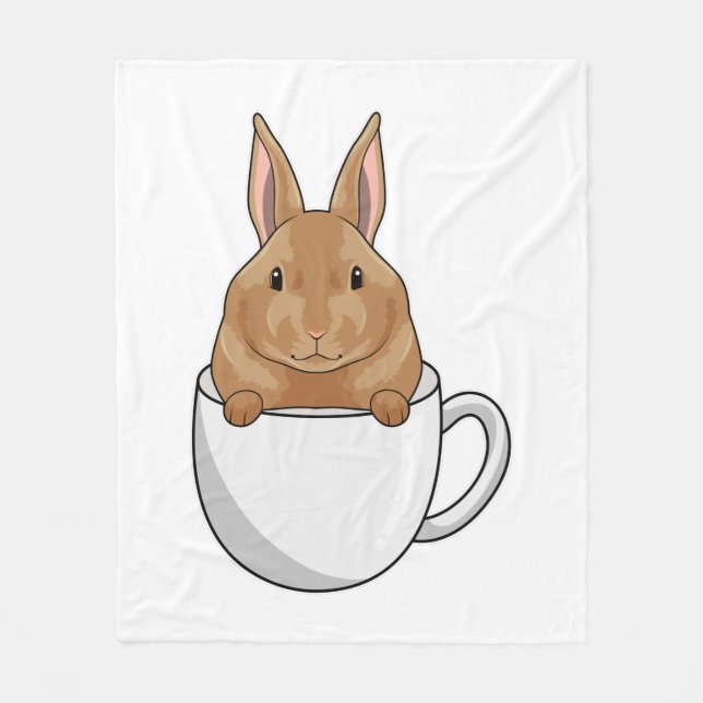 Cobertor De Velo Rabbit with Cup of Coffee (Frente)