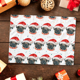 Cobertor De Velo Raça de Cachorro Pug Estrelas de Natal