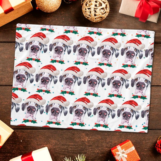Cobertor De Velo Raça de Cão Great Dane Estrelas de Natal (Criador carregado)
