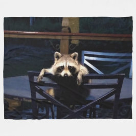 COBERTOR DE VELO RACCOON ESPERANDO PARA SER SERVIDO