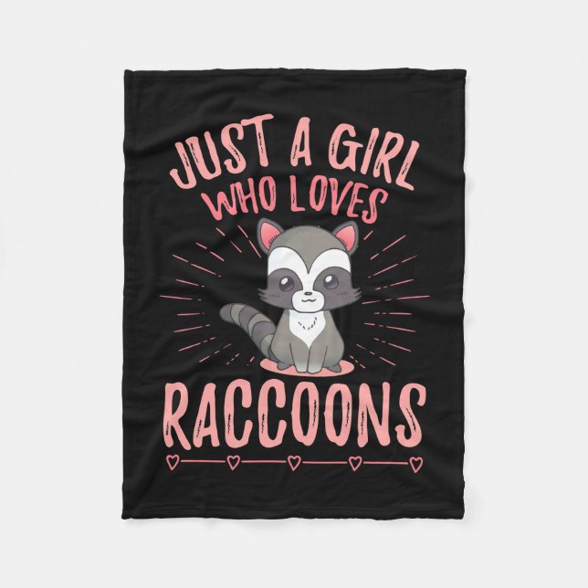 Cobertor De Velo Raccoon Lover Just A Girl Who Loves Raccoon (Frente)