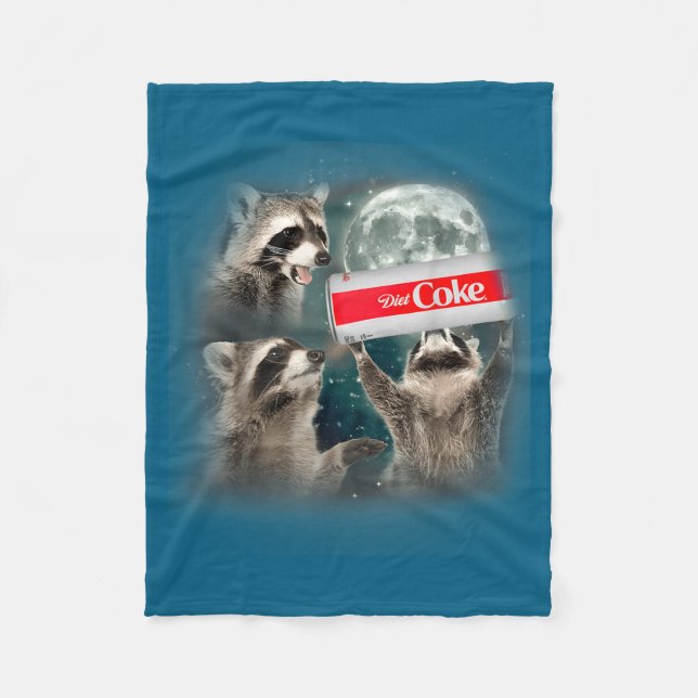 Cobertor De Velo Raccoon Meme 3 Racoons Howling At Moon Funny Weird (Frente)