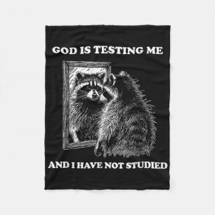 Cobertor De Velo Raccoon Meme Engraçado Dizer Que Deus Está Me Test