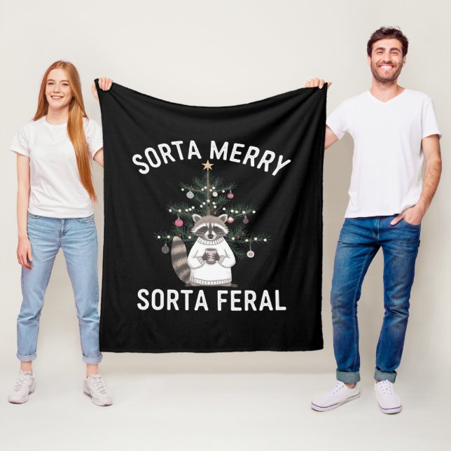 Cobertor De Velo Raccoon Sorta Feliz Sorta Feral Xmas (In Situ)