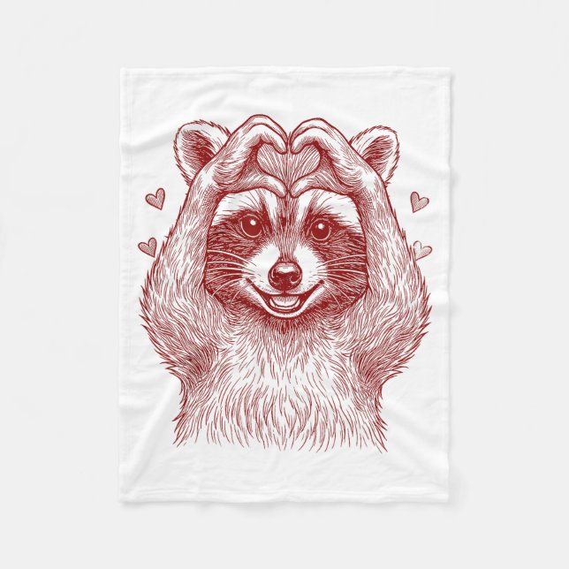 Cobertor De Velo Raccoon Valentines Day Funny Feral Raccoon Love He (Frente)