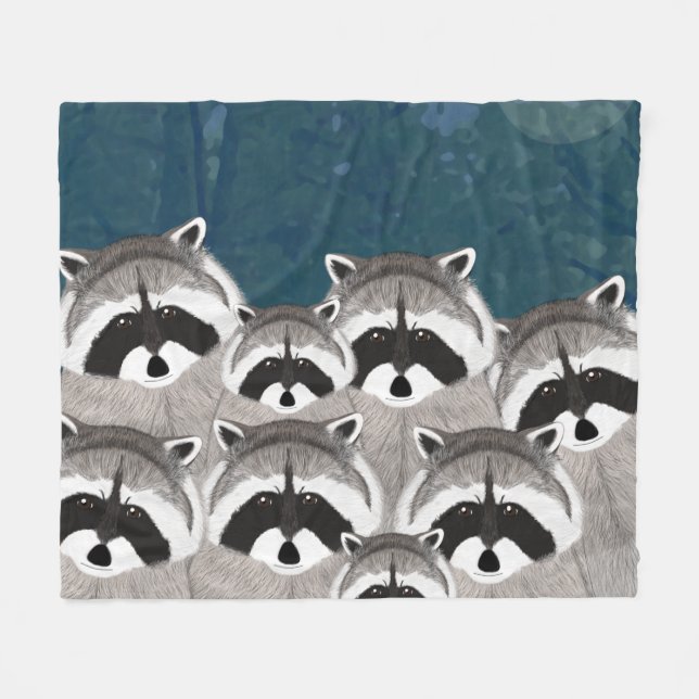 Cobertor De Velo Raccoons Fleece Blanket (Frente (Horizontal))