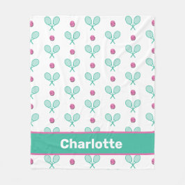 Cobertor De Velo Rackets tênis verdes cruzados com nome personaliza