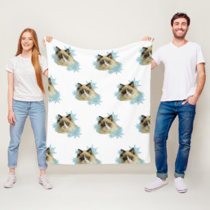 Cobertor De Velo Ragdoll Cat nos Flocos de Neve